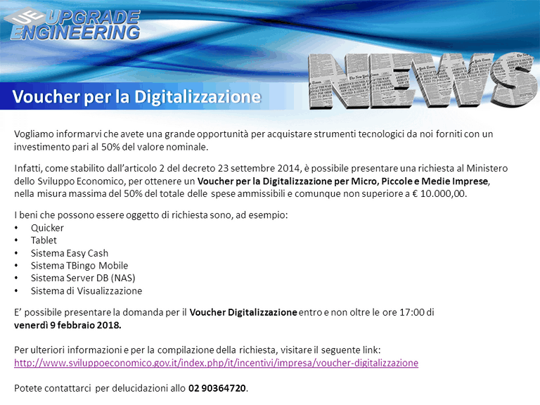 Newsletter 05/02/2018 - Voucher per la Digitalizzazione
